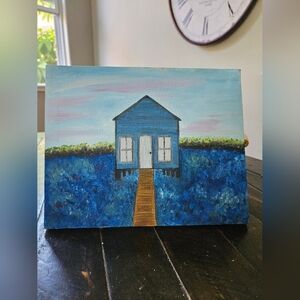 Blue Lake House Canvas Art